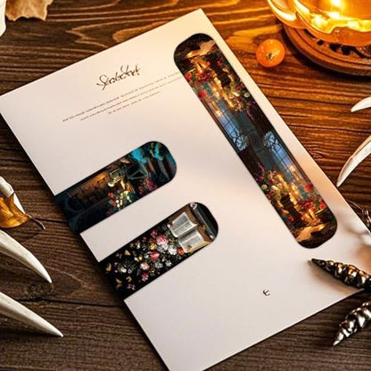 30 Pcs Dark Academia Magnetic Bookmarks, Romantasy Gothic Book Mark Clips, Horror Magnet Book Markers for Reading Women, Bookish Gifts for Book Lovers Halloween School Office Supplies - style: Dark Academia 02