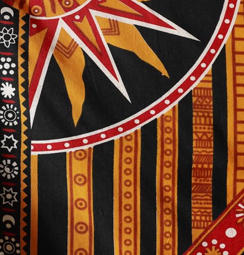 Popular Handicrafts Wall Hanging Tapestry For Bedroom Hippie Burning Sun and Moon Meditation Bohemian Hippy Psychedelic Design Indian Tapestries Bedspread 90 x 108 inches (230cm x 270cm) Green - color: Golden, size: 108"L x 90"W