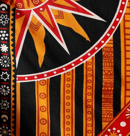 Popular Handicrafts Wall Hanging Tapestry For Bedroom Hippie Burning Sun and Moon Meditation Bohemian Hippy Psychedelic Design Indian Tapestries Bedspread 90 x 108 inches (230cm x 270cm) Green - color: Golden, size: 108"L x 90"W