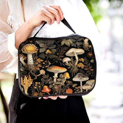 Bible Cover for Women Kids, Bible Carrying Case Church Bag Bible Protective with Zippered Back Pocket, Gift for Adults Lady Women Men, Mushrooms - color: Mushrooms