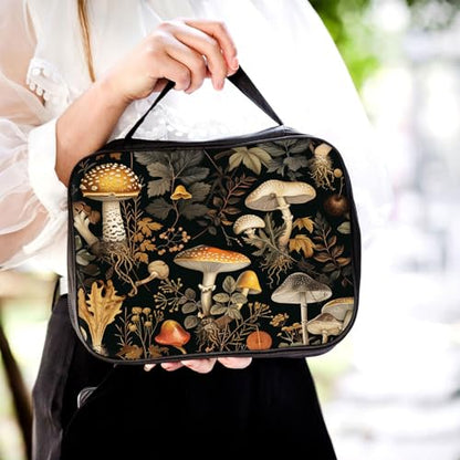 Bible Cover for Women Kids, Bible Carrying Case Church Bag Bible Protective with Zippered Back Pocket, Gift for Adults Lady Women Men, Mushrooms - color: Mushrooms