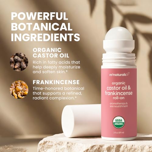Organic Castor Oil and Frankincense Roll On - Cold-Pressed & Hexane-Free