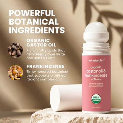 Organic Castor Oil and Frankincense Roll On - Cold-Pressed & Hexane-Free