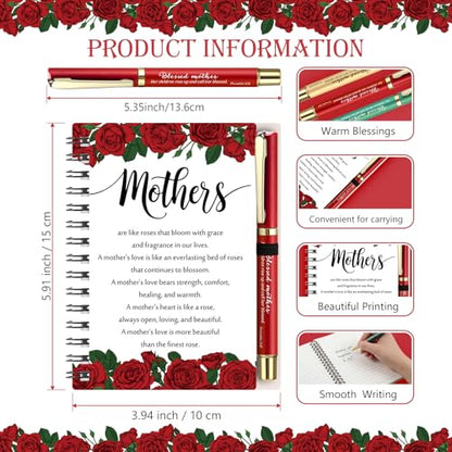 Fullhawl 10 Sets Bible Notebooks Pens Mothers Day Church,20 Pcs / 10 Sets