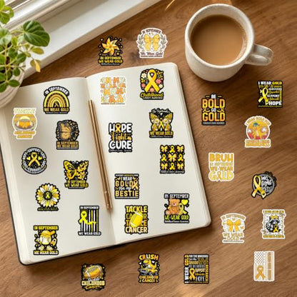 100 Pcs Childhood Cancer Awareness Stickers Childhood Cancer Items - style: Childhood Cancer Awareness