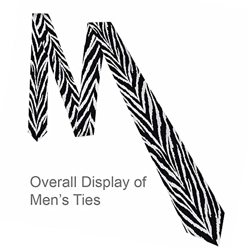 Black Dots Men's Neckties Retro Classic Circle Geometry Men's Tie for Mens Teens Business Work Casual Wedding Party - color: Zebra