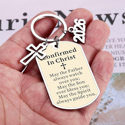 Confirmation Gift for Teen Girls, Confirmation Gifts for Boys, Boys Confirmations Gifts for Teens, 2026 Christian Bible Verse Keychain for Teens Godson Goddaughter Kids, Religious Christian Keychain