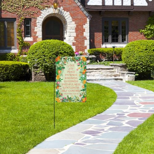 Fruit of the Spirit Christian Garden Flag 12x18 Double Sided - color: flower