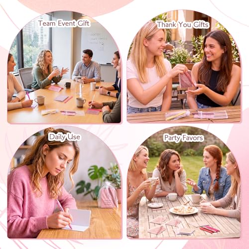 Mooliwe 24 Pcs Affirmation Notebooks Pens Bulk Gifts, Gratitude,Pink - style: Pink