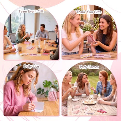 Mooliwe 24 Pcs Affirmation Notebooks Pens Bulk Gifts, Gratitude,Pink - style: Pink