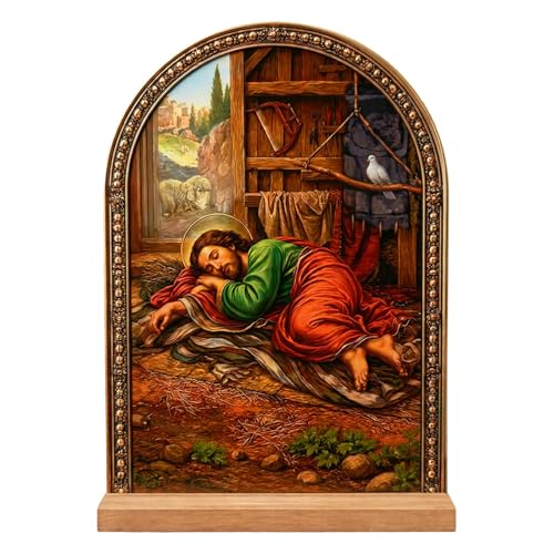 TALPGOD Sleeping St Joseph Stand Catholic Ornament Statue – Saint Joseph Statue Acrylic Tabletop Décor for Home Altar & Desk,Christian Gift for Women & Men,Imagen De San Jose Dormido Estatua - color: Sleeping St Joseph