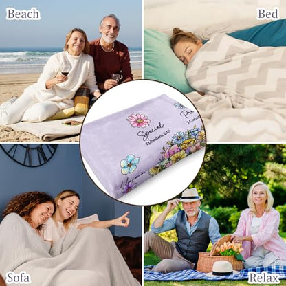 Christian Birthday Gifts for Women, Christian Religious Blanket with Flower - color: Purple, size: 80"x60"