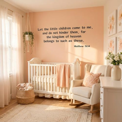 Blinggo Matte Black Matthew 19 14 Bible Vinyl Wall Decal Christian Faith - size: 22'' Width