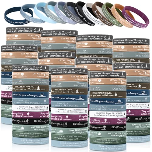 Unittype 240 Pcs Bible Verse Bracelets Bulk Christian Gift, Fresh Color - color: Fresh Color