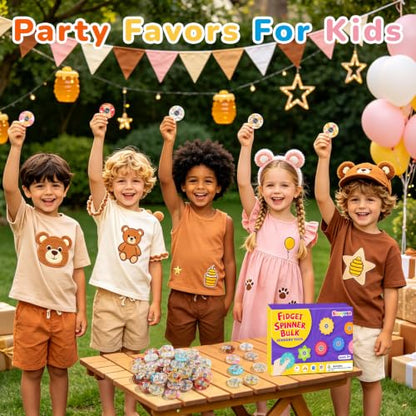 52 Pack Bear Fidget Spinners Bulk Party Favors,Classroom Prizes Toys - color: Tl-sa-3-bear
