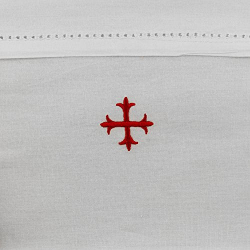 mds Linen Weave Cotton Red Greek Cross Purificators (3 Pack)