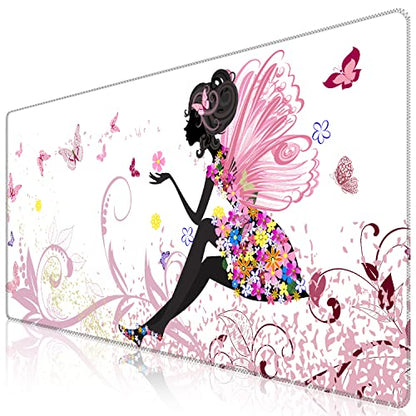 iCasso Extended Gaming Mouse Pad 35.4x15.7in,Game,Home,Butterfly Girl - color: Butterfly Girl