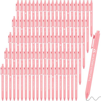 Sayglossy 100 Pcs Christian Spanish Ballpoint Pen Relgious Gift, Pink - color: Pink