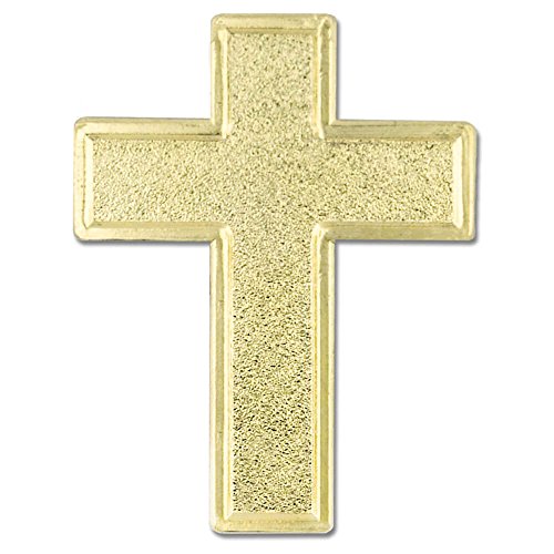 PinMart Christian Religious Lapel Pin - Cross, Faith & Church Accessories - color: Tradtitional Gold Cross, size: 5 Pack