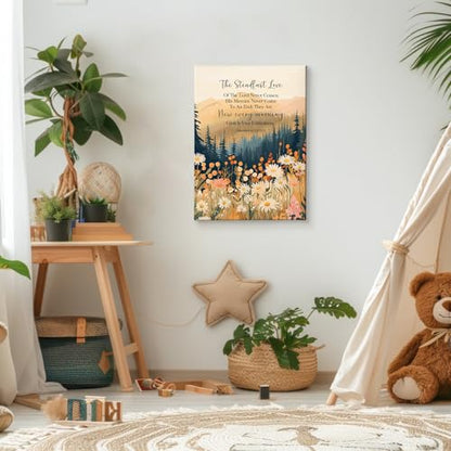 HIWX Christian Floral Wall Decor, Lamentations 3:22-23 Woodland Forest Wildflowers Framed Canvas Painting Wall Art Decor, Bible Verse Wall Art Home Decoration for Home Bedroom Church, 11x14