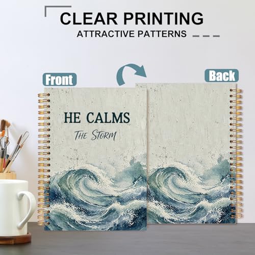 Ocean Christian Spiral Notebook 5.5x8.3 - color: White Ocean Christian