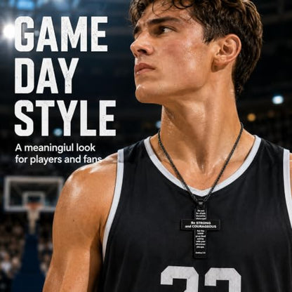Smilelife Soccer Baseball Basketball Football Cross Necklace for Boys Men - style: Basketball