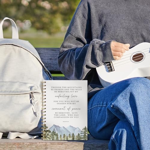 Christian Bible Spiral Notebook, 5.5x8.3 Inch - color: mountains