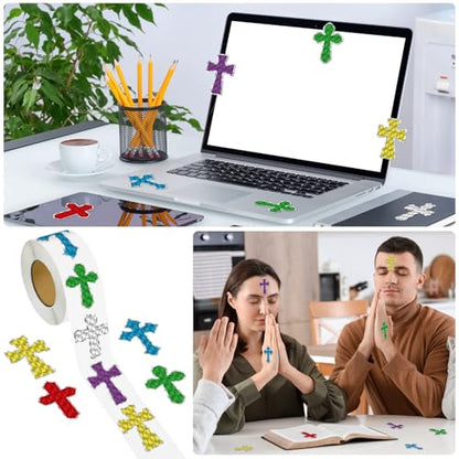 600 Pcs Prism Crosses Stickers for DIY