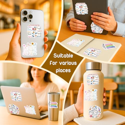 4 Pcs Christian Stickers for Women - Faith-Based Bible Verse Vinyl Decals - color: Bible Verses 3