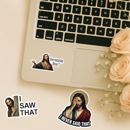 4 Pcs Christian Stickers Funny Jesus I Saw that Meme Quotes - color: Funny Jesus Stickers