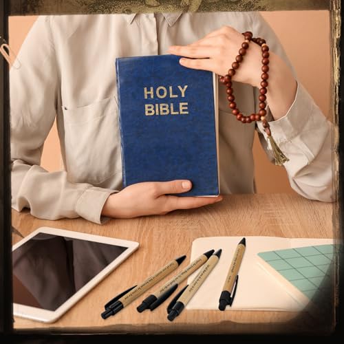 Cholemy 100 Pcs Christian Bible Verse Pens Jesus Inspirational, Black - color: Black