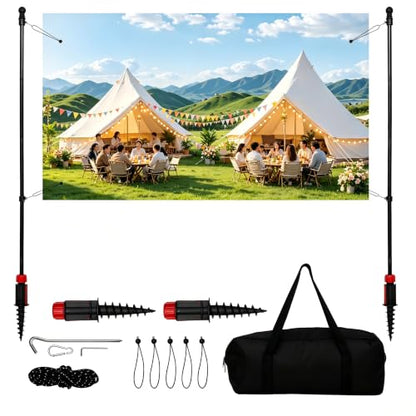 Outdoor Banner Stand 6.5 ft,Portable Adjustable-Length Banner Holder Set