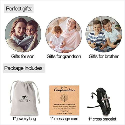 Cross Bracelets First Communion Gifts, Confirmation Gifts, Christening Gifts, Baptism Gifts for Teenage Boys - style: Confirmation_Cross-2