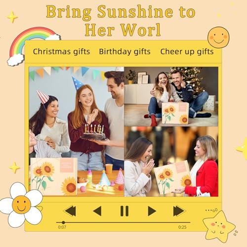 10Pcs Sunshine Gift for Women - Unique Care Package with Sunflower Gifts, Friendship Box of Sunshine for Mom Sister Wife, Get Well Soon & Birthday Present, Self Care Basket for Women Recovery - color: Yellow
