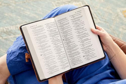 Compact NIV Bible - Genuine Leather Signature Edition, 6" x 9" Portable Size with Leather Pull-Tie Closure - Handcrafted in Honduras - Durable, Luxurious, Easy-to-Read New International Version - color: Signature Chocolate