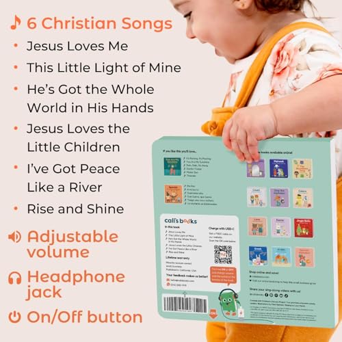 Cali's Books Jesus Loves Me Music Book for Toddlers 1-3 Years Old