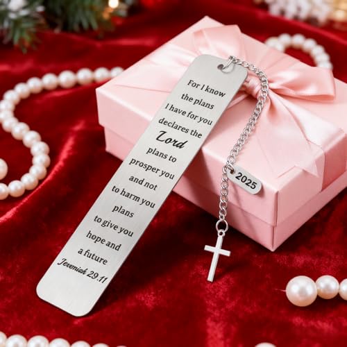2025 Graduation Gifts for Her Him - Christian Bookmark with Jeremiah 29:11 Bible Verse, Cross & 2025 Charm | Inspirational High School College Graduation Gifts for Son Daughter - style: BM032 Jeremiah 29:11