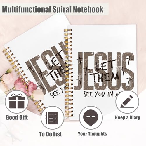 Christian Spiral Notebook 5.5x8.3in, Prayer Journal for Woman Man, Jesus Let Them See You in Me Religious Scripture Bible Hardcover Journal Notebook for Study Work Office - color: Jesus Let Them See You in Me