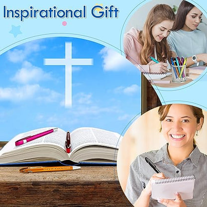 Lincia 100 Pcs Bible Verse Ballpoint Pens Bulk, Medium Point, Black Ink - style: Bible Verse