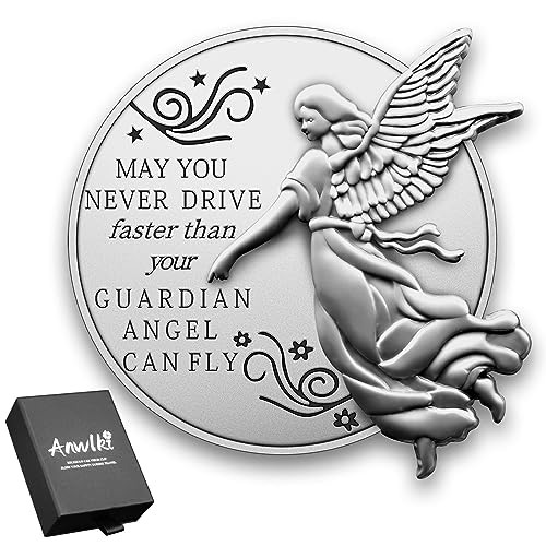 Car Guardian Angel Visor Clip Guardian Angel Medal Accessories Bless Driving Safety Religious Gift for Parent, Family, Friend, Driver (1)