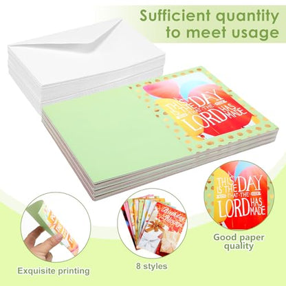 Affrolling 32 Pcs Christian Birthday Cards with Envelopes Religious 4x6