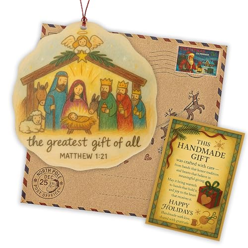 Nativity Christmas Ornament 2026 - Christian Xmas Ornaments - Religious Christmas Ornaments - Christian Christmas Decor - Gifts for Friends, cowoker, Men, Women, Coach, Office RUSATEN Nativity M3 - color: Nativity3