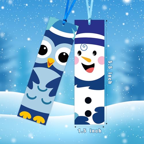 Haooryx Polar Animals Color Your Own Bookmarks - 72Pcs DIY Coloring Blank Bookmarks Funny Winter Penguins Owl Book Mark for Xmas Kids Party Supply Teacher Student Classroom Rewards Paper Art Craft Kit - style: Polar Animals-2
