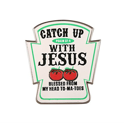 GuDeKe Catch Up with Jesus Christian Lapel Pins