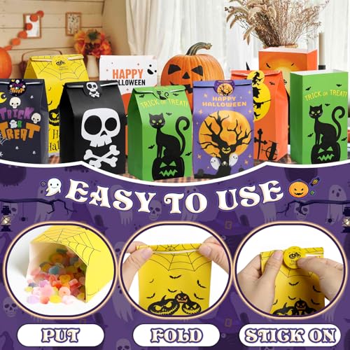 GOMANCHE 24 Pcs Halloween Treat Paper Bags, Trick or Treat Goodie Bags