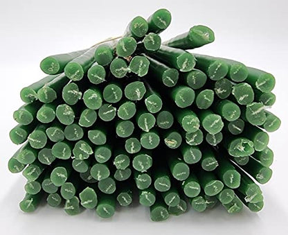 TALISMAN4U 50 Green Beeswax Taper Prayer Candles 11inch Holy Land Jerusalem - color: Green