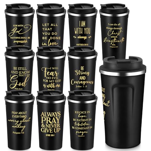 Meanplan 10 10 Set Christian Bible Verse Cup, Bible Theme, Black - color: Black, size: Bible Theme