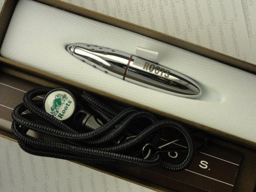 Cross Made in the USA Red Metal Ion Gel Ink Rollerball Pen with Key Clip and Lanyard. Roots Engraved on side