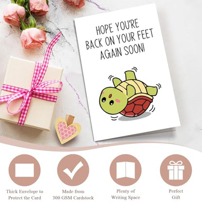 Funny Get Well Soon Card, Encouragement Card for Men Women, Speedy Surgery Recovery Cards, Hope You're Back On Your Feet Again Soon - color: Get well