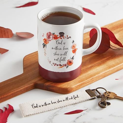 Faithworks Christian Gifts - Large Inspirational Ceramic Stoneware Mug Coffee Cup, 17-Ounces, God Within Her - color: God Within Her